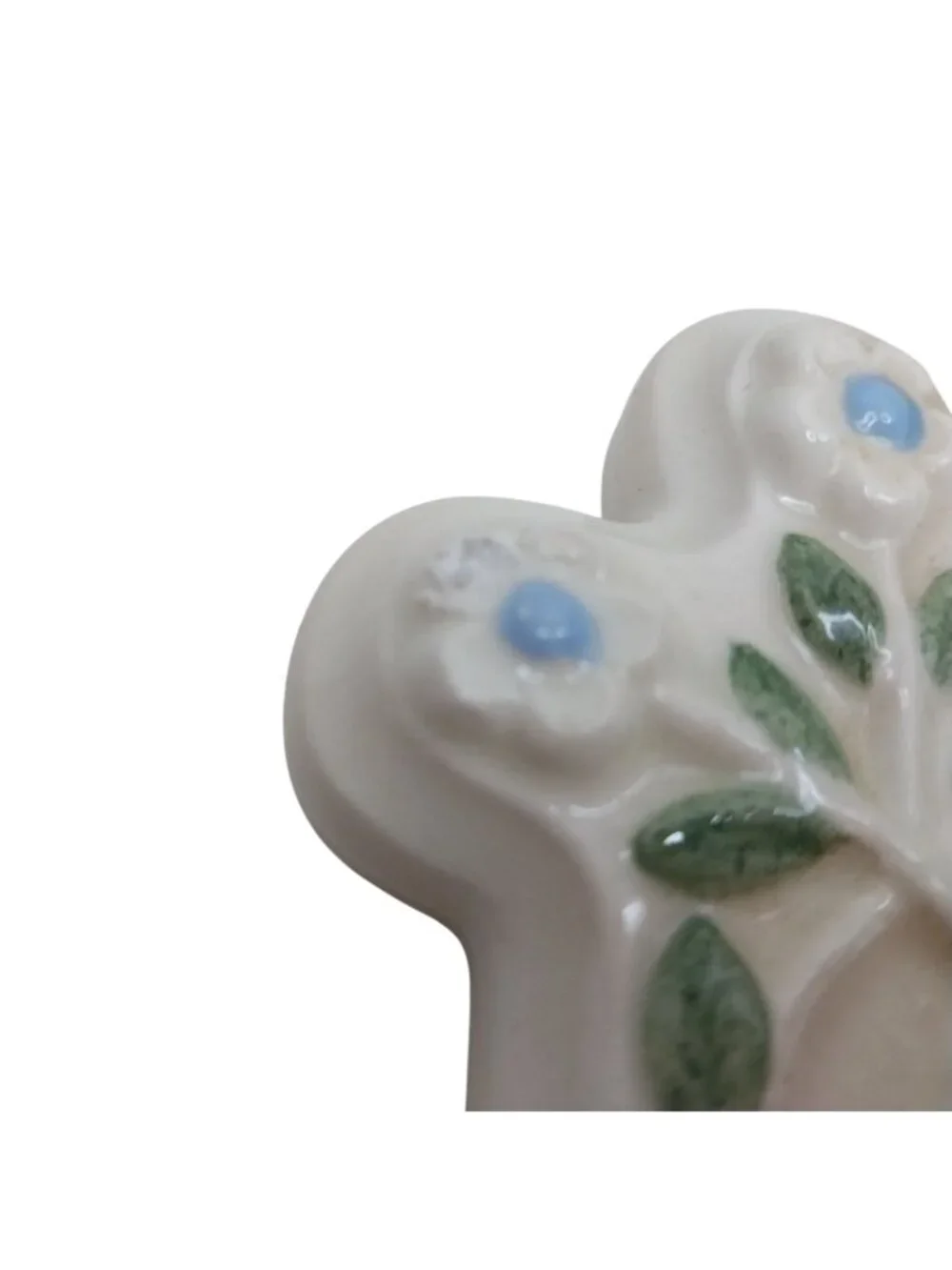 Vintage Ceramic Wall Cross Baby Boy Blue Baptism